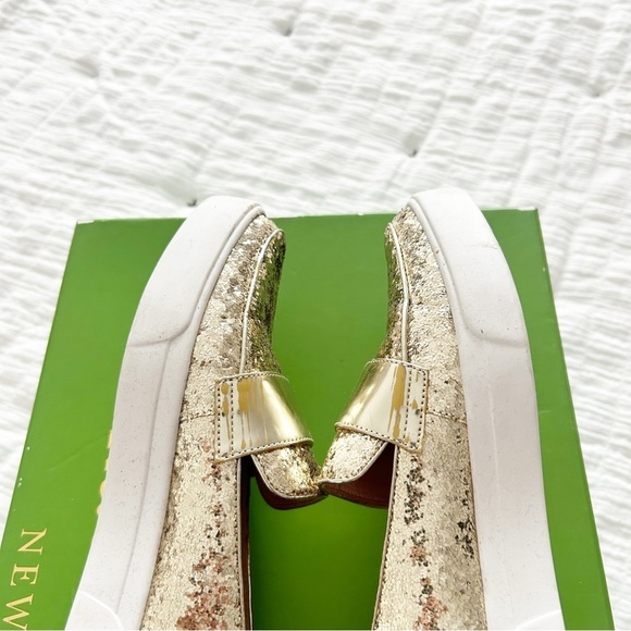 Kate Spade Gold Glitter Slip On Sneaker Loafers Size 5 - Picture 4 of 9